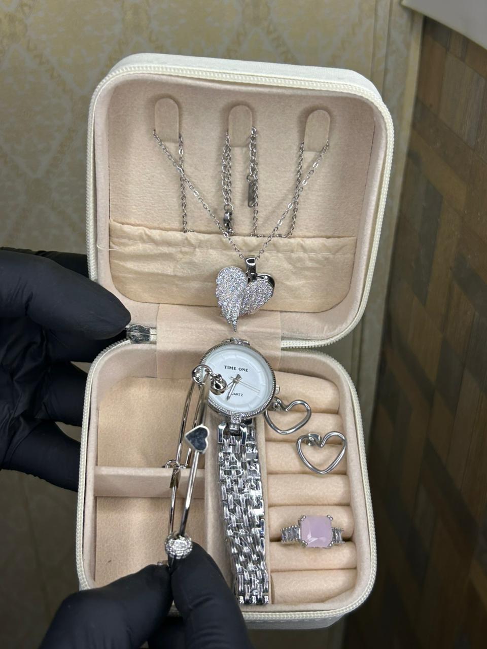 Elegant Heart & Stone 5-Piece Women’s Jewelry Gift Set ~ Imported - Image 5
