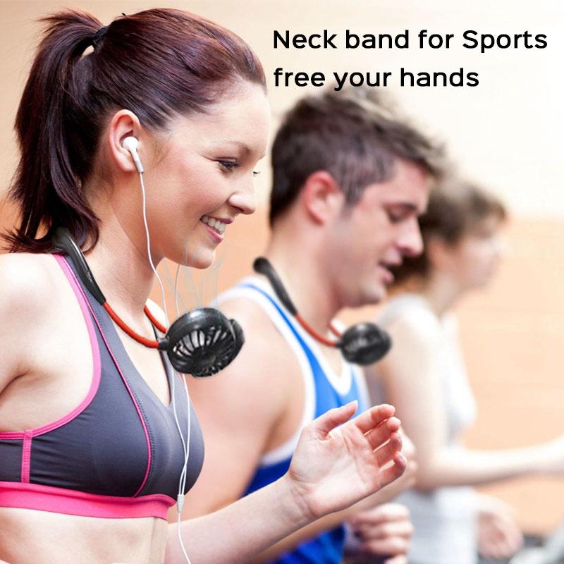 Portable Neck Fan - 360 Degree Free Rotation Hands Free Personal Hanging Neck Sports Fan USB Rechargeable Wearable Cooling Fan For Traveling (Random Color) - Image 2