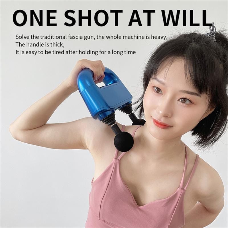 Fitness Muscle Relaxation Massager 6-Gear Adjustment Double Head Fascia Gun Electric Massage Gun - Image 4