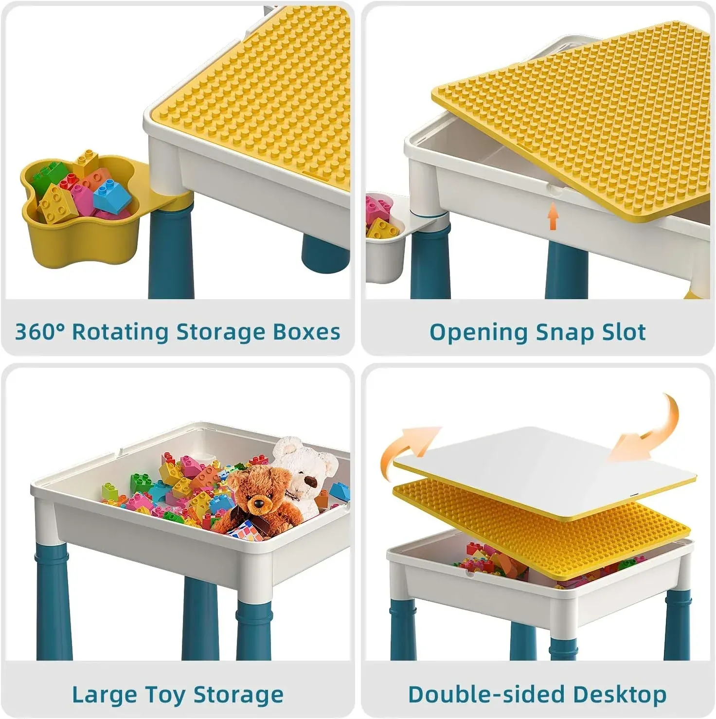 Kids Building Blocks Table With Chair – Multi-Functional Play Set For Creative Learning, Building, Drawing, And Fun Activities - Image 3
