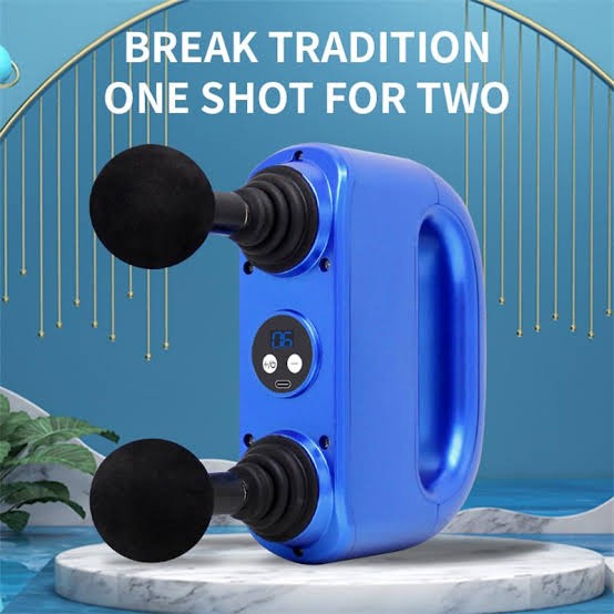 Fitness Muscle Relaxation Massager 6-Gear Adjustment Double Head Fascia Gun Electric Massage Gun - Image 2