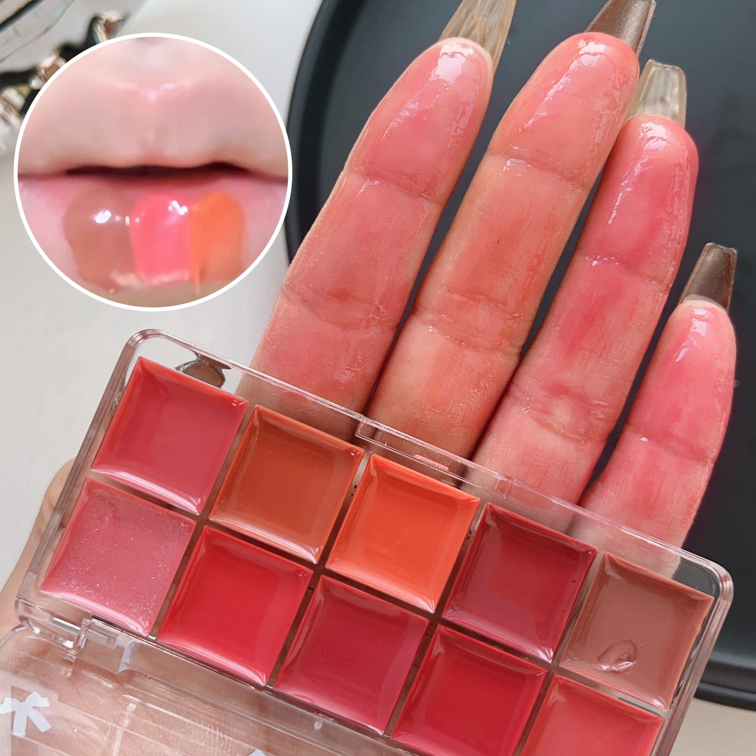 10 In 1 Lipstick Blush Palette - Multi Functional High Pigmented Creamy Material Makeup Collection Kit For Beautiful Lips And Cheeks (Random Shades) - Image 3