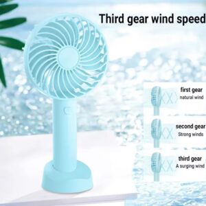 Portable Hand Fan Mini Desktop Cooling Fan Rechargeable Personal Air Fan Random Color