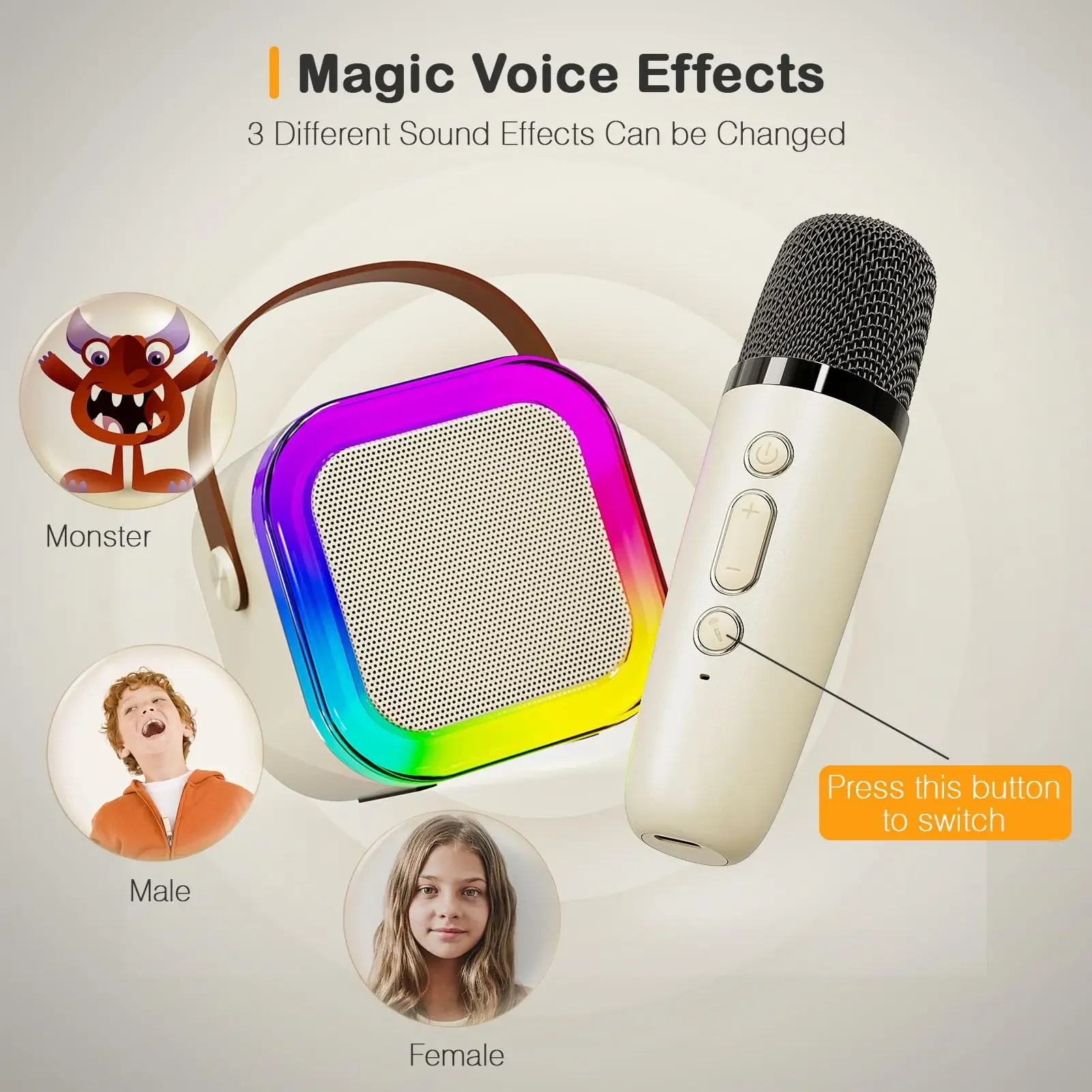 Mini Portable Karaoke Bluetooth Speaker with 2 Mike Audio Integrated Microphone Home Karaoke Wireless Bluetooth Speaker(Random Color) - Image 4