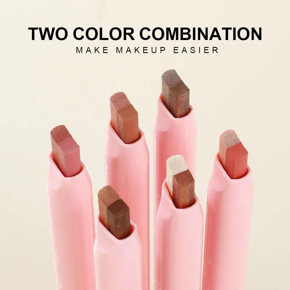 Dragon Ranee 2 Color Eyeshadow Stick - Dual Shade Makeup Pen Double Color Shimmer Matte Eye Shadow Cosmetics For Women Beauty Smooth Blend