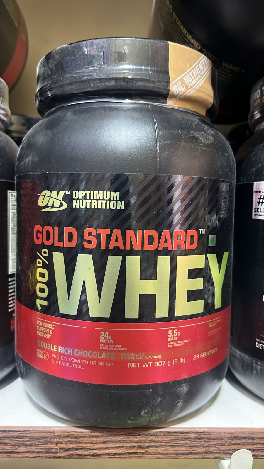 Optimum Nutrition Gold Standard 100 Percent Whey Protein Powder Double Rich Chocolate Flavor 2 Pounds 907g - Image 4