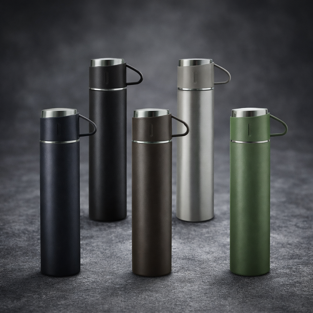 Gradient Insulated Sports Water Bottle – Leak-Proof Flask with Motivational Time Markings - 500ml (Random Color) - Image 2