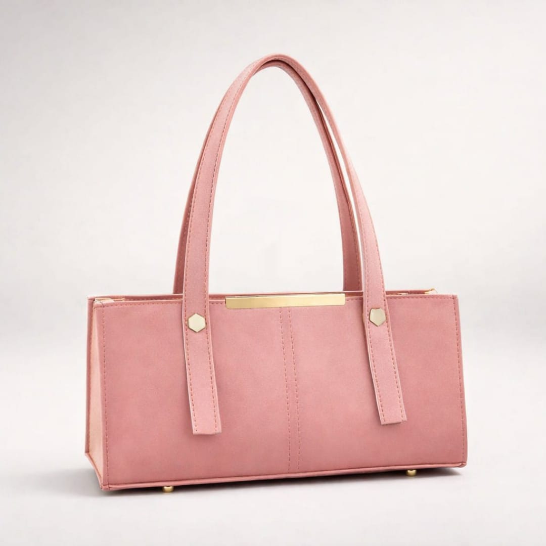 Grace Line Structured PU Leather Tote Bag for Women | Stylish Shoulder Handbag for Office, Casual & Everyday Use - Image 4