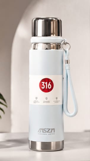 Premium SZM 750ml Stainless Steel Water Bottle Leakproof | Random Color - Image 2