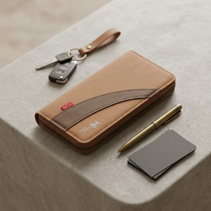 MR Leather Wallet with Zipper | Premium Men's Leather Wallet | Multi-Card Holder | Cash & Coin Pocket | Secure Zip Closure - Image 2