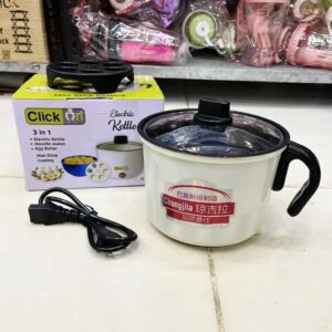 Click On 3-in-1 Multi-Functional Electric Kettle – Noodle Maker, Egg Boiler & Hot Pot with Non-Stick Coating