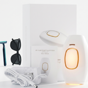 IPL Laser Hair Removal Handset System for Women & Men with Razor & Safety Glasses