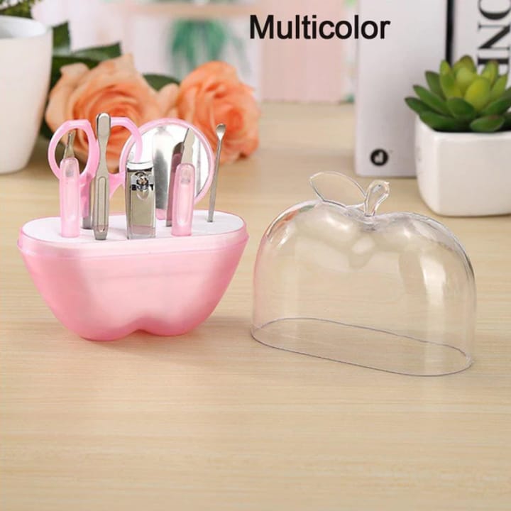 8 Pcs Apple Manicure Set ABS Plastic Mani Pedi Kit | Pink Colour - Image 3