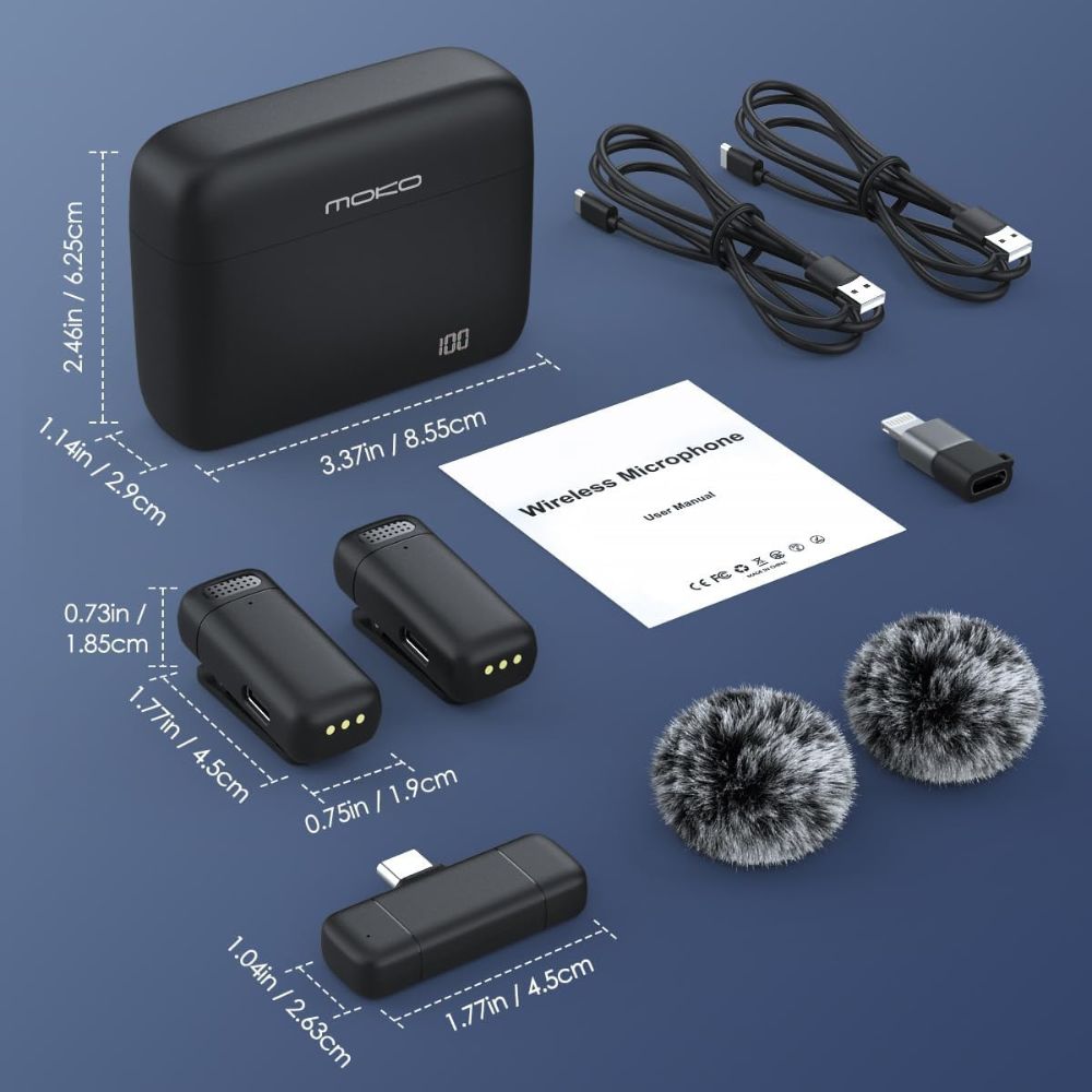 K13 Type-C ANC Dual Wireless Lavalier Microphone - Plug And Play System With 1 Receiver And 2 Microphones For Android Devices - Image 2