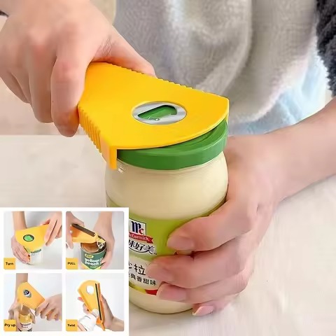 Jar Opener - Multi Functional Ergonomic Lid Remover Tool For Weak Hands, Seniors, And Effortless Kitchen Gadget For Tight Caps