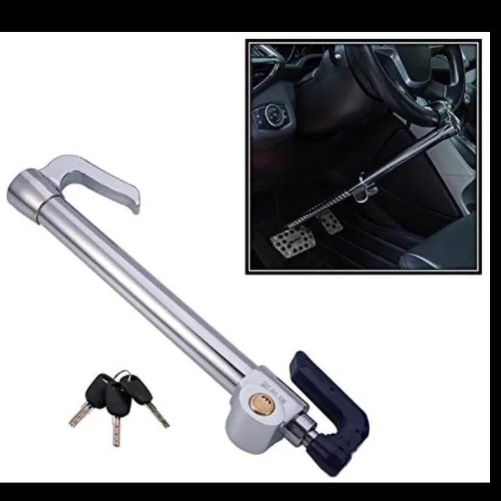Steering to Pedal Lock Anti Theft Double Hook Steel Lock for all Cars - Image 3