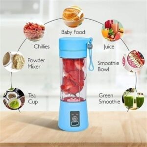 Portable 6 cuts Blender Home USB Rechargeable Electric Fruit Extractor Juice Blender Machine | Mini Smoothie Maker | Personal Juicer Cup | Random Color