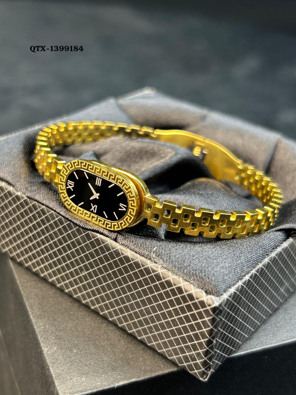 Fake Watch Handcuff Bracelet for Women – Stylish Gold Wrist Watch - QTX-184 - Image 4