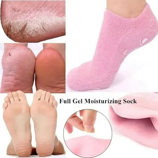 Spa Gel Moisturizing Socks Anti Slip Heel Care Socks For Dry & Cracked Feet – Multi color - Image 4