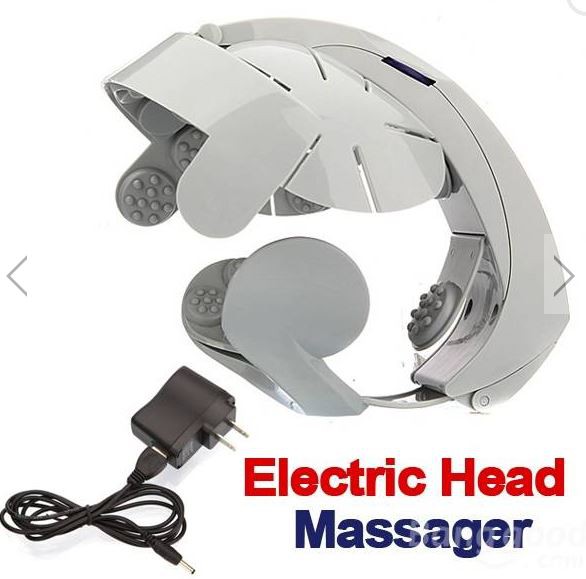 Electromagnet Electric Head Massager Digital Treatment Vibration Head Helmet Health Spa Brain pstress Pain Relief Massage Relax Easy Acupuncture Point (non rechargeable)