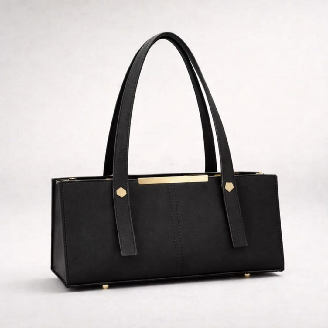 Grace Line Structured PU Leather Tote Bag for Women | Stylish Shoulder Handbag for Office, Casual & Everyday Use - Image 3