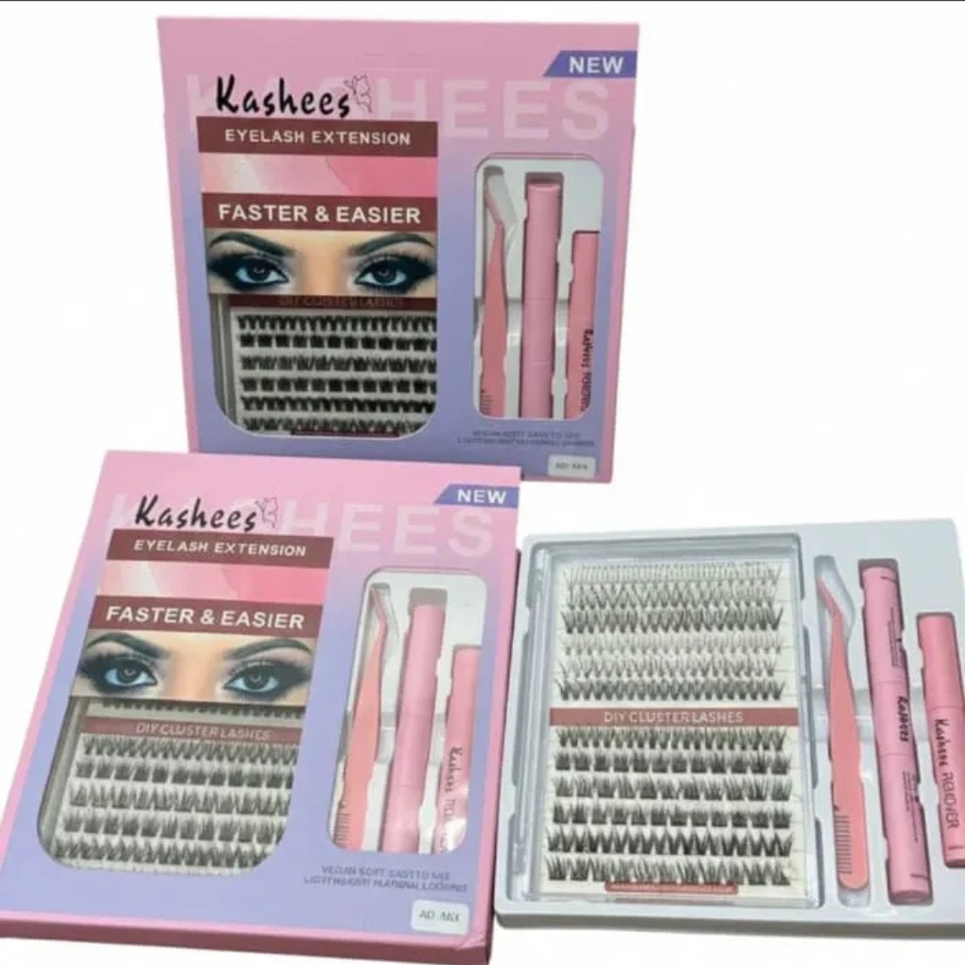 Kashee's 4 In 1 Permanent Eyelash Extension Set Professional Lash Kit | Mix Size - Image 2