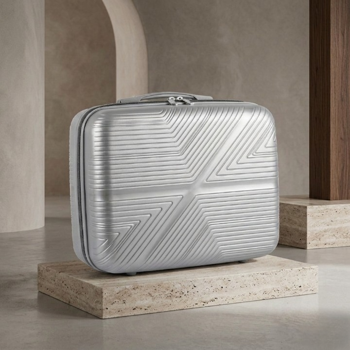 Premium High-Quality Beauty Box – Hard Shell Makeup Case with Modern X-Design - Image 2