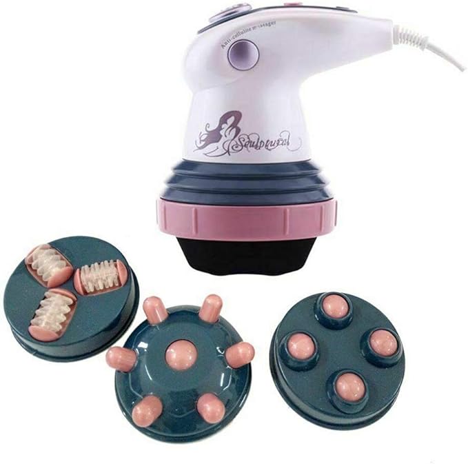 Electric Slimming Massager Handheld Body Weight Loss Professional Neck Shoulder Back Health Care Relaxation Tool with 4 Vibrating Heads( random color ) - Image 3