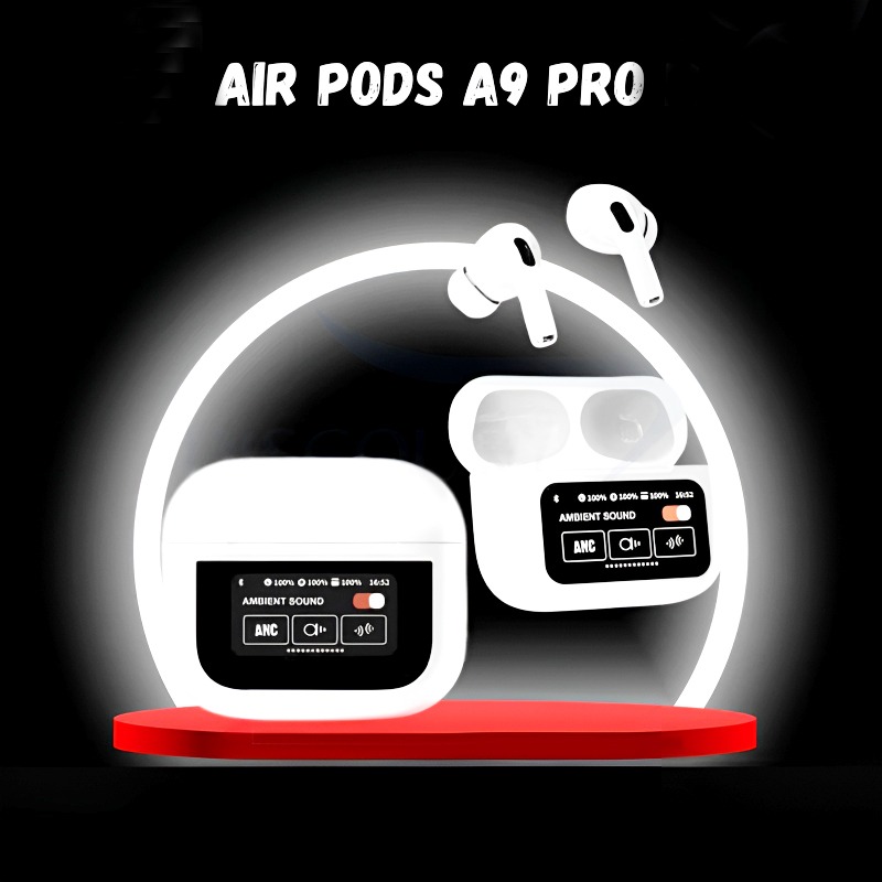 A9 Pro 2 Wireless Earbuds – Bluetooth with ANC+ENC, 4 Pcs Ear Tips, White - Image 2