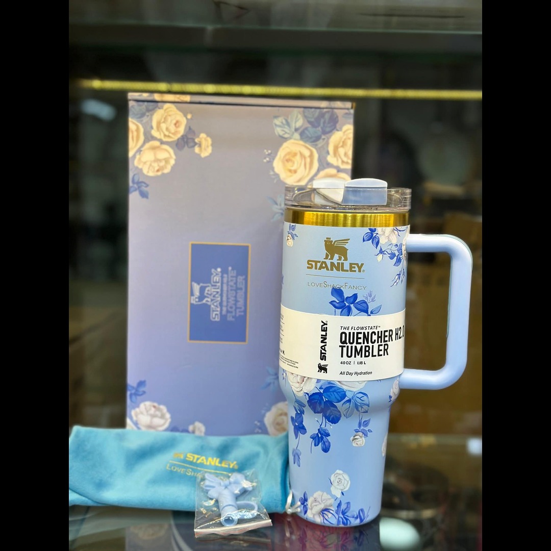 Stanley x LoveShackFancy Limited Edition 40oz Quencher H2.0 FlowState Tumbler – Floral Collaboration Collection ( RANDOM COLOUR ) - Image 5