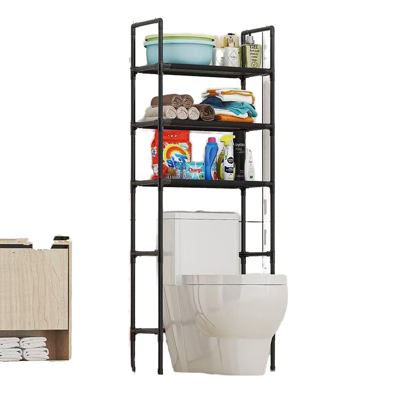Multi-Layer Bathroom Storage Rack | Space-Saving Toilet Organizer | Strong Carbon Steel Shelf For Towels & Toiletries - Image 2