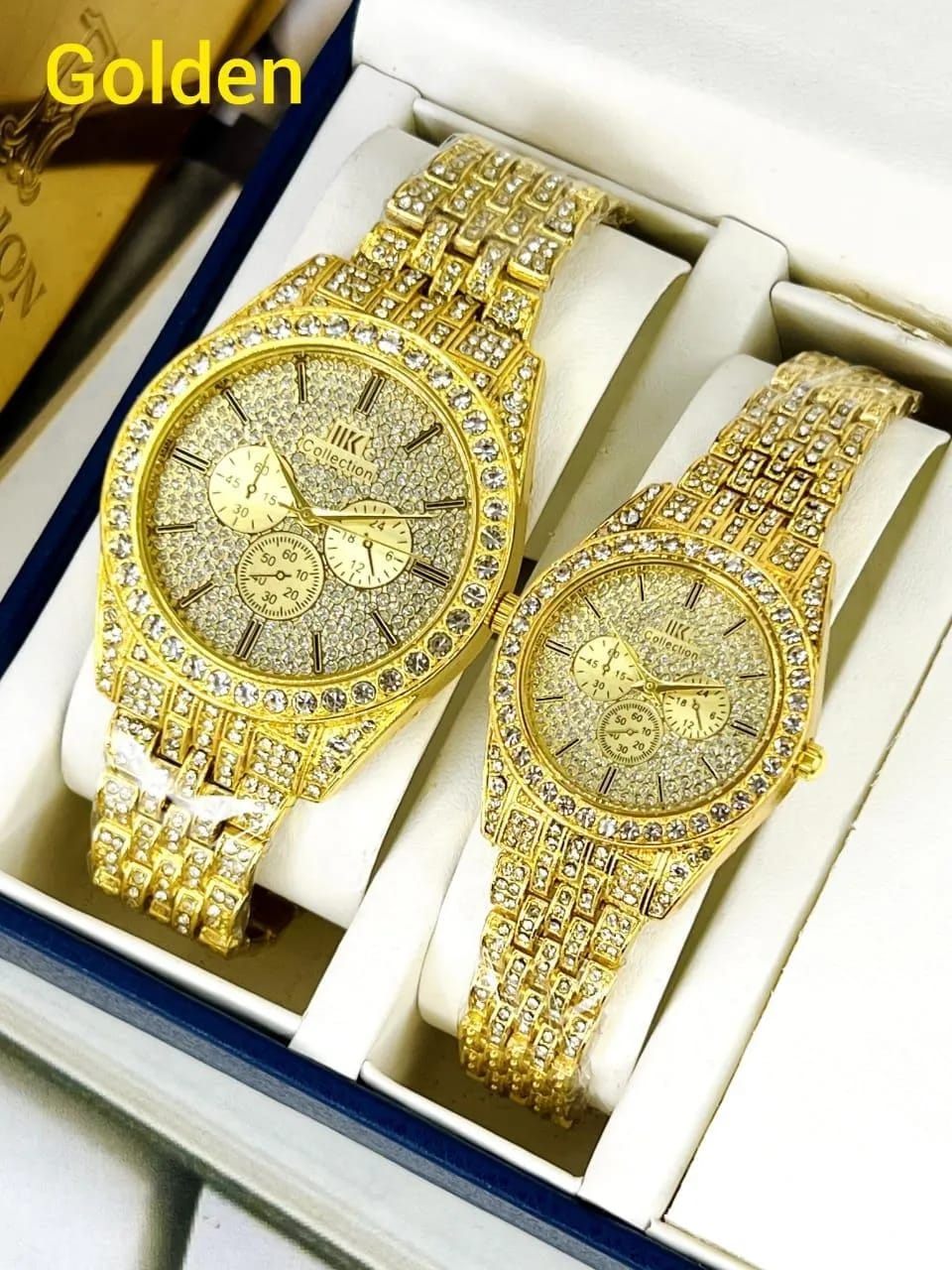 Luxury Diamond-Accented Couple Watch Set (Without Box) - Image 2