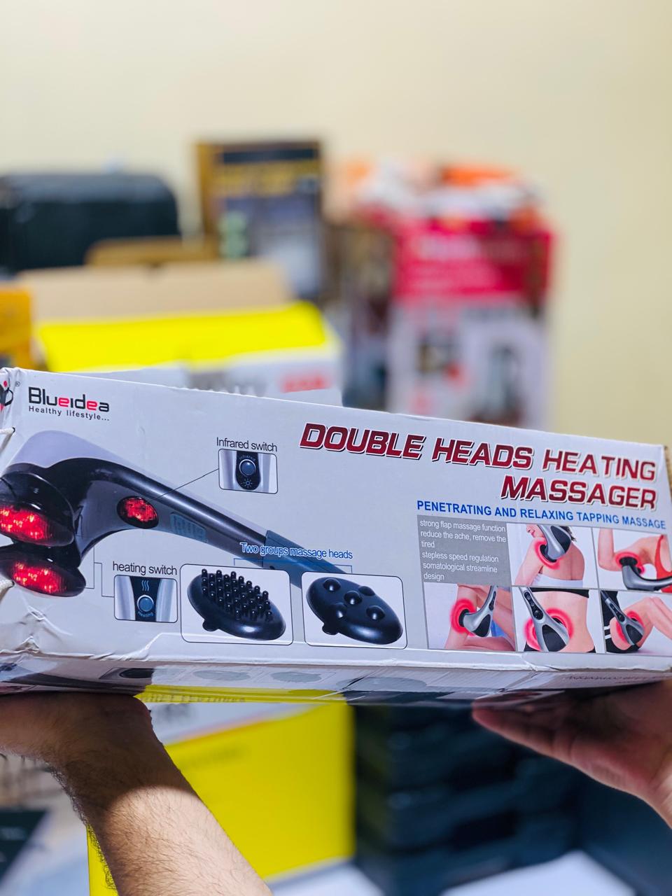 Blue Idea Full Body Handheld Double Head Massager With Infrared Heat Technology For Muscle Relief Relaxation And Circulation - Image 4