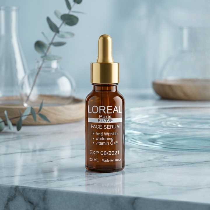 L'Oreal Paris Elvive Anti-Wrinkle & Ultra-Whitening Face Serum – Advanced Vitamin C + E Glow Treatment (20ml) - Image 2