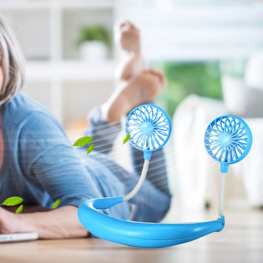 Portable Neck Fan - 360 Degree Free Rotation Hands Free Personal Hanging Neck Sports Fan USB Rechargeable Wearable Cooling Fan For Traveling (Random Color)