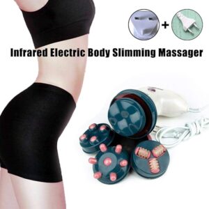 Electric Slimming Massager Handheld Body Weight Loss Professional Neck Shoulder Back Health Care Relaxation Tool with 4 Vibrating Heads( random color )