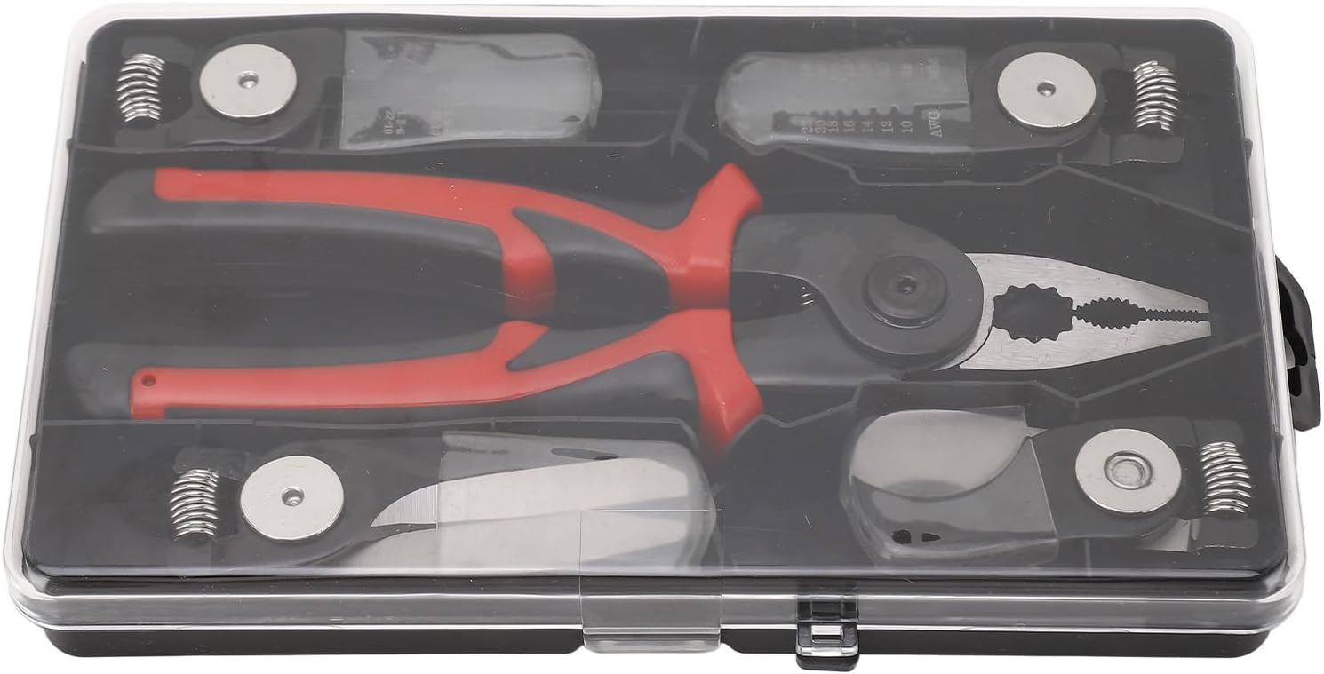 5 in 1 Portable Tool Steel Wire Cutters, 5 Replaceable Heads, Anti Slip TPR Handle, Combination Pliers for Leather Plastic Thin Metal Cutting, Bending, Trimming - Image 3