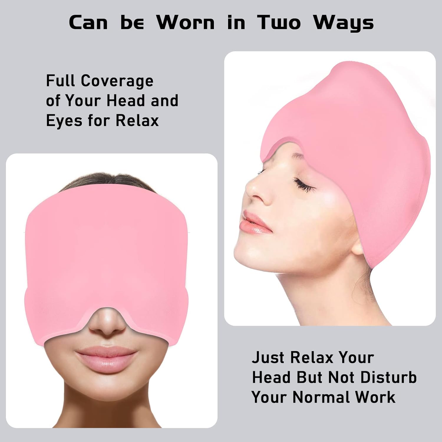 Migraine Relief Cap With Box - Instant Headache Relief Hat Reusable Gel Cap For Migraine Pain Relief Wearable Hot Cold Therapy Therapy (Random Color)