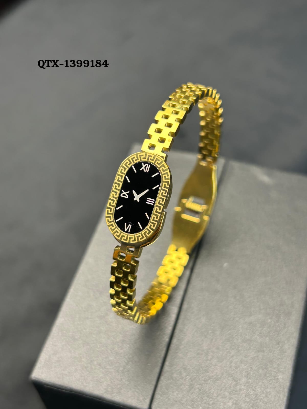 Fake Watch Handcuff Bracelet for Women – Stylish Gold Wrist Watch - QTX-184 - Image 2