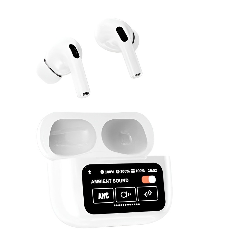 A9 Pro 2 Wireless Earbuds – Bluetooth with ANC+ENC, 4 Pcs Ear Tips, White - Image 3