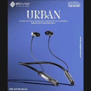 SOVO URBAN SNB-425 MAGNETIC TOUCH NECKBAND Sovo SNB-425 Neckband | HD Sound | 60H Battery | Magnetic Control | Voice Change | V5.3 Bluetooth