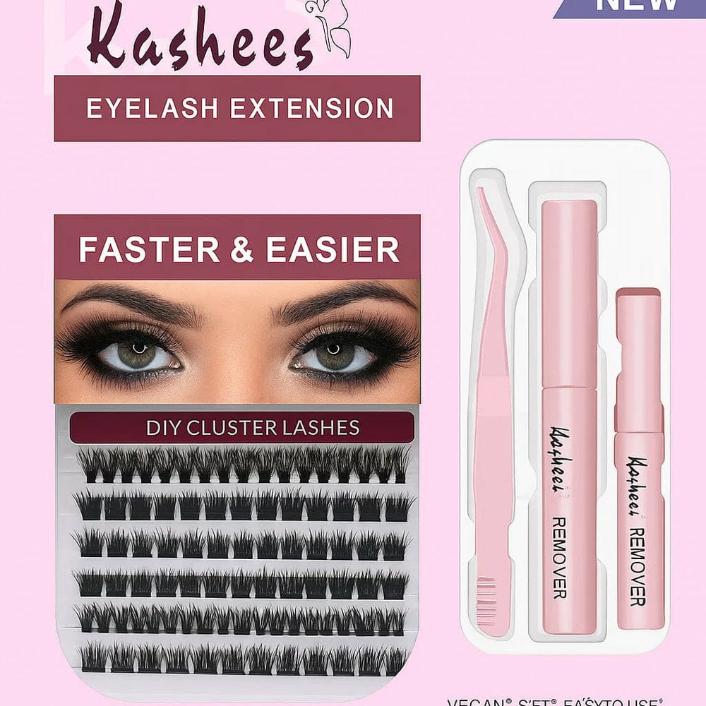 Kashee's 4 In 1 Eyelash Extension Set With Glue & Applicator Light & Thick Lashes Mix