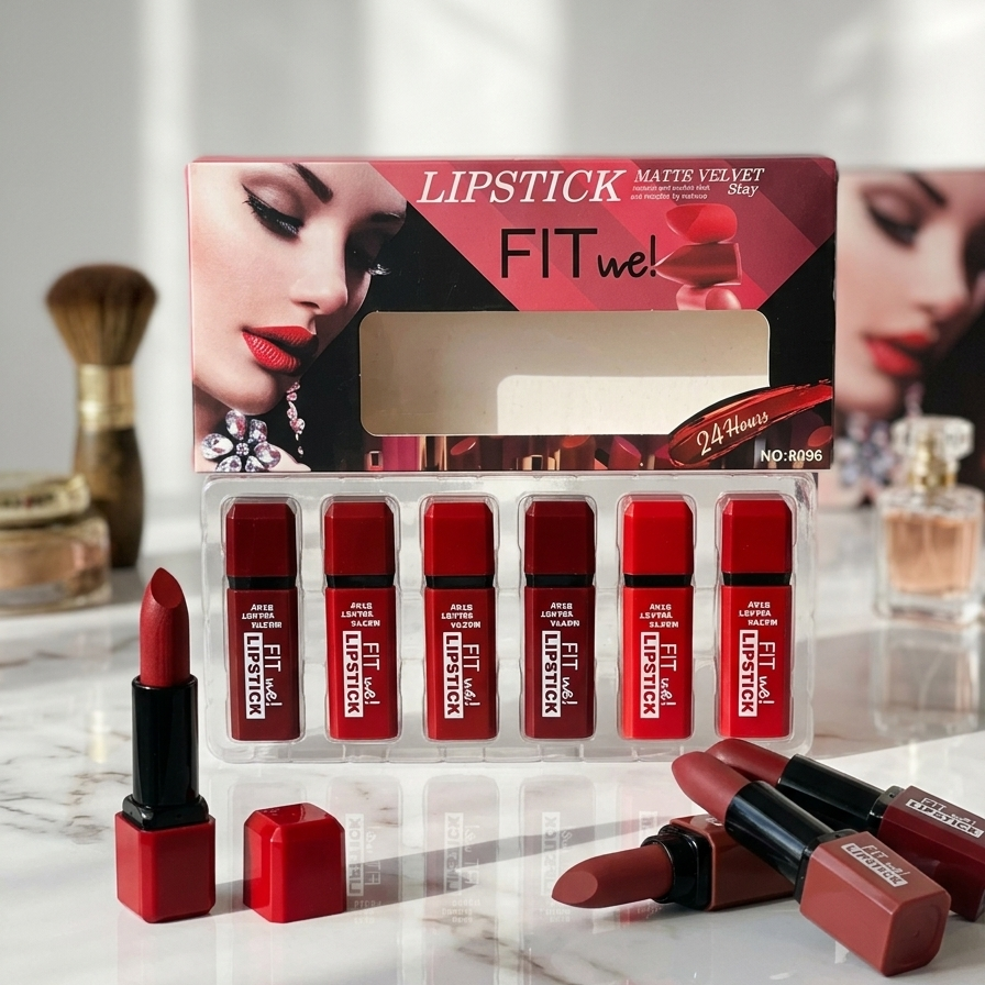 Fitme High Pigmented Velvet Matte Lipstick Set - Long Lasting Smooth Intense Color Lip Makeup Collection - Pack of 6 - Image 2