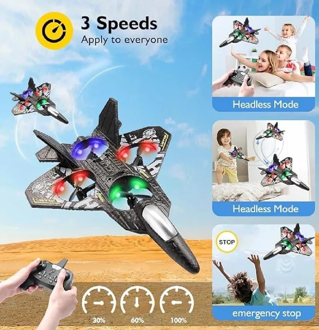 Premium RC Fighter Jet Plane – 2.4G Remote Control Foam Airplane Toy with Lights | High-Speed Glider | Helicopter Style Stunt Aircraft for Kids & Adults - Image 4