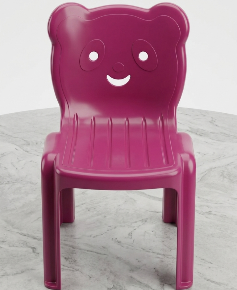 Panda Face Design Kids Chair - Cute Animal Themed Lightweight Seating Furniture Durable Comfortable Miniature Seat For Toddler Playroom (Random Color) - Image 3