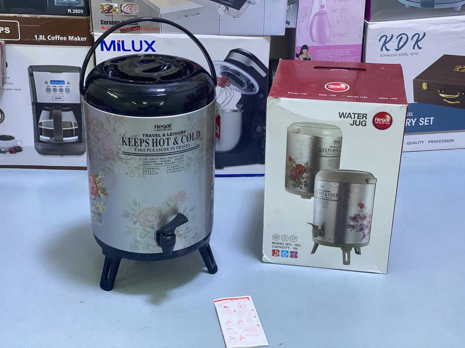 Regal Steel Body Hot And Cold Water Cooler 10 Liter With Temperature Control And Elegant Floral Design - Image 3