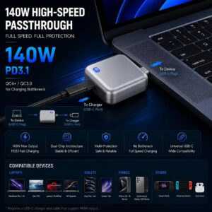 PopGuard 140W Automatic Charging Disconnector | Smart Auto Power Cut-Off Battery Guardian | Fast Charging Protector