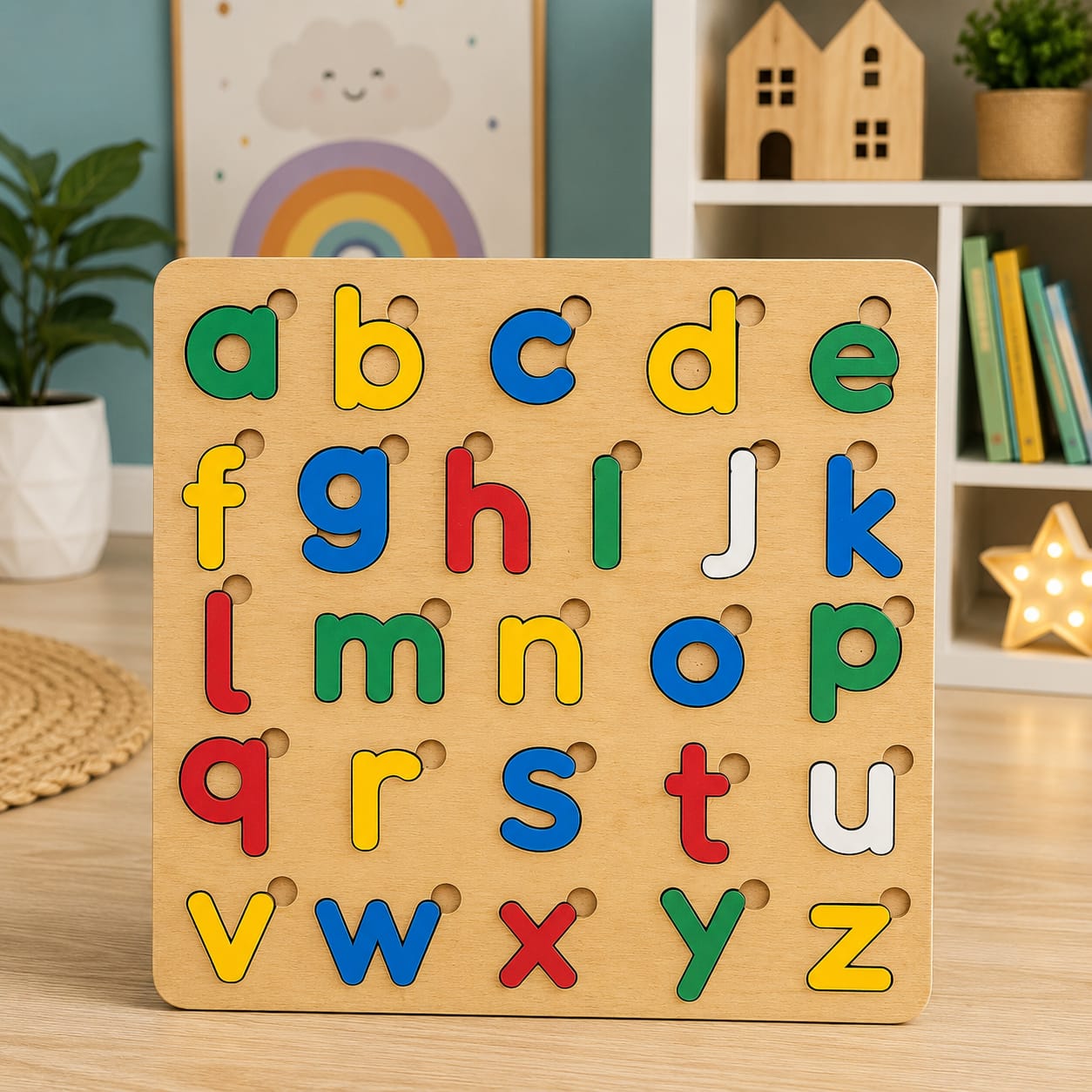 Small Abc Alphabet Puzzle Board Game - Educational Wooden Learning Toy Crafted From MDF Wood For Children And Early Literacy Skills - Image 3