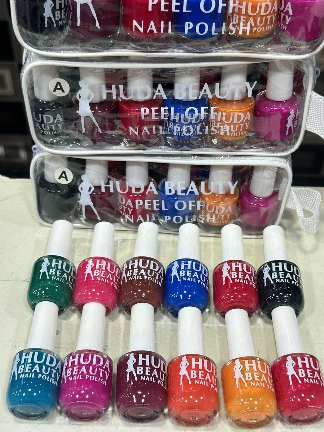 Huda Beauty Peel Off Nail Polish Set Of 6 Vibrant Colors Easy Removal Glossy Finish | Random Colour - Image 4