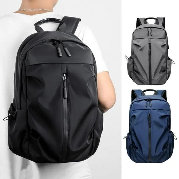 Premium Waterproof Nylon Casual Backpack – Minimalist Unisex Travel & School Shoulder Bag for Boys, Girls & College Students